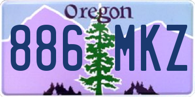 OR license plate 886MKZ