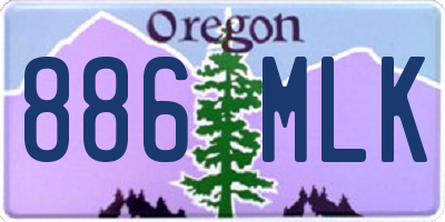 OR license plate 886MLK