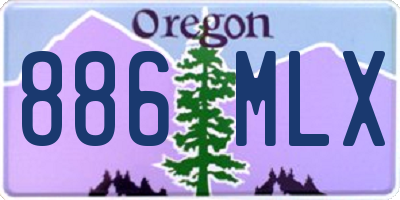 OR license plate 886MLX