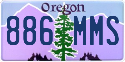 OR license plate 886MMS
