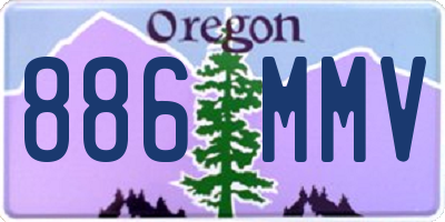 OR license plate 886MMV