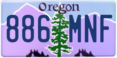 OR license plate 886MNF