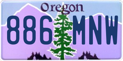 OR license plate 886MNW