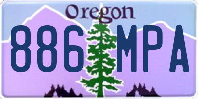 OR license plate 886MPA