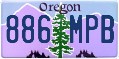 OR license plate 886MPB