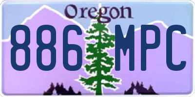 OR license plate 886MPC