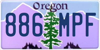 OR license plate 886MPF