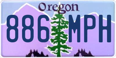 OR license plate 886MPH