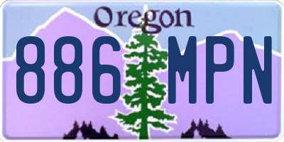 OR license plate 886MPN