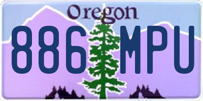OR license plate 886MPU