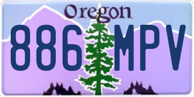 OR license plate 886MPV
