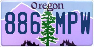 OR license plate 886MPW