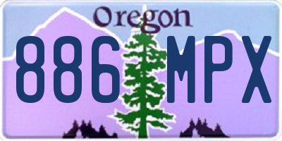 OR license plate 886MPX