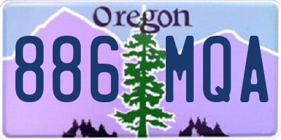 OR license plate 886MQA