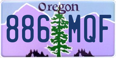 OR license plate 886MQF