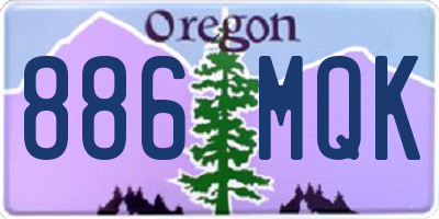 OR license plate 886MQK