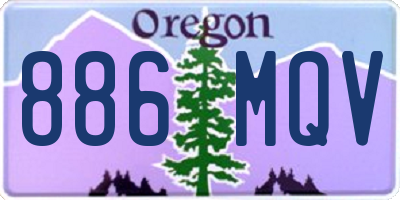 OR license plate 886MQV
