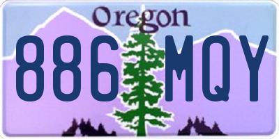 OR license plate 886MQY