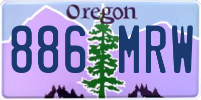 OR license plate 886MRW
