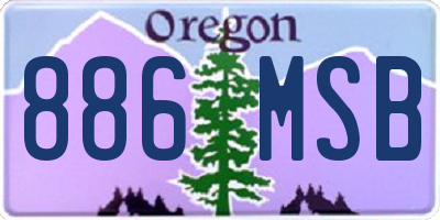 OR license plate 886MSB