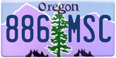 OR license plate 886MSC