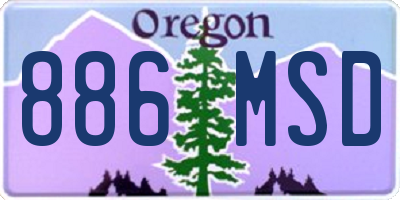 OR license plate 886MSD