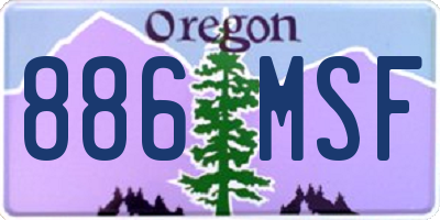 OR license plate 886MSF
