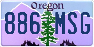 OR license plate 886MSG