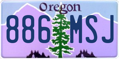 OR license plate 886MSJ