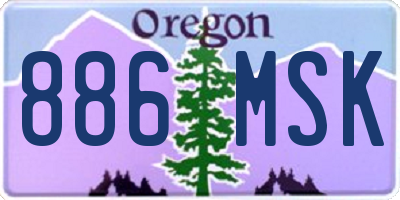 OR license plate 886MSK