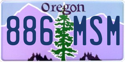 OR license plate 886MSM
