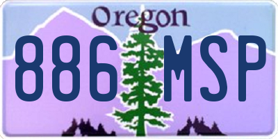 OR license plate 886MSP
