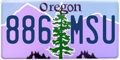 OR license plate 886MSU