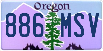 OR license plate 886MSV