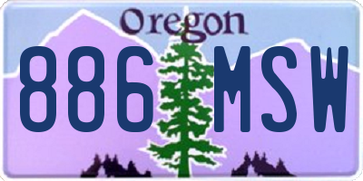 OR license plate 886MSW