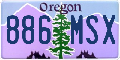 OR license plate 886MSX