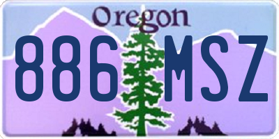 OR license plate 886MSZ