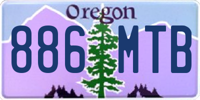 OR license plate 886MTB