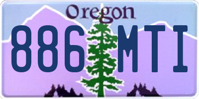 OR license plate 886MTI