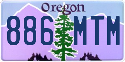 OR license plate 886MTM