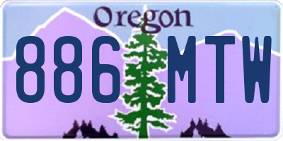 OR license plate 886MTW