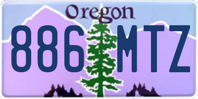 OR license plate 886MTZ