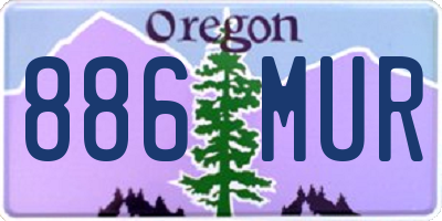 OR license plate 886MUR