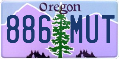 OR license plate 886MUT