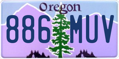 OR license plate 886MUV