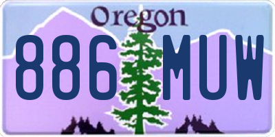 OR license plate 886MUW