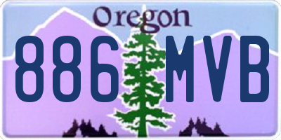 OR license plate 886MVB
