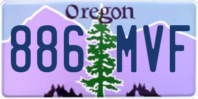 OR license plate 886MVF