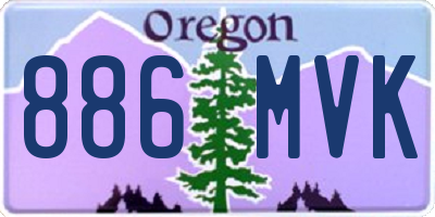 OR license plate 886MVK