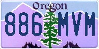 OR license plate 886MVM